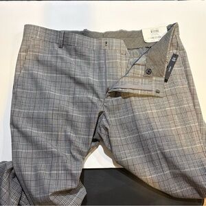 INC International Concepts Gray Plaid Men's Pants Tapered Fit 34 SlimFit